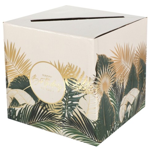 Tirelire Joyeux Anniversaire métallisé - Sauge