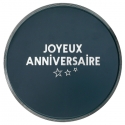 10 Assiettes Joyeux Anniversaire bleu canard