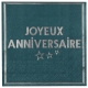 20 serviettes joyeux anniversaire métallisé - Bleu