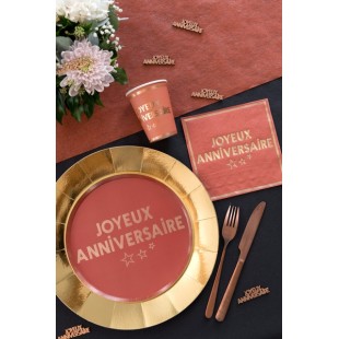 20 serviettes joyeux anniversaire bleu canard 2