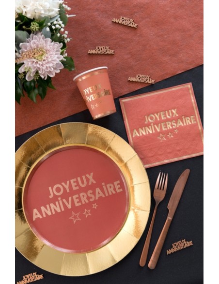 20 serviettes joyeux anniversaire bleu canard