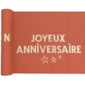 Chemin de table Joyeux Anniversaire terracotta