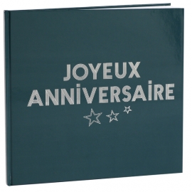 Livre d'or Joyeux Anniversaire bleu canard