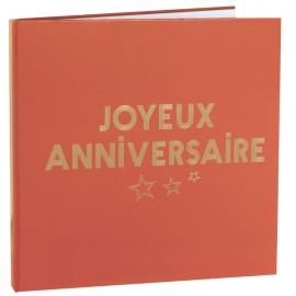 Livre d'or Joyeux Anniversaire Terracotta