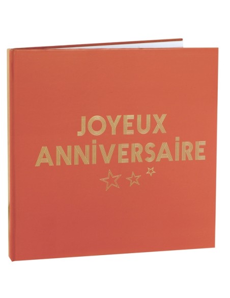Livre d'or Joyeux Anniversaire métallisé bleu canard