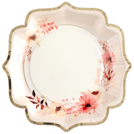 10 assiettes amour floral