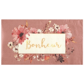 20 serviettes amour floral