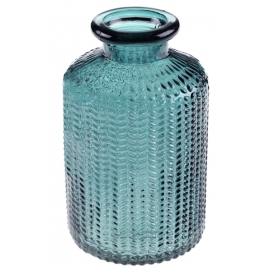 Vase bouteille bleu canard
