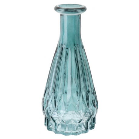 Vase bouteille bleu canard