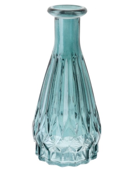 Vase bouteille bleu canard