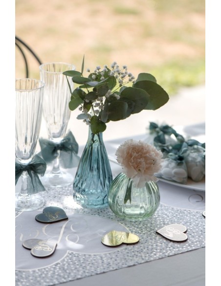 Vase diamant bleu canard