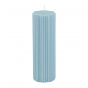 Bougie pilier cannelée bleu pastel
