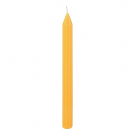 2 bougies flambeau cannelées moutarde