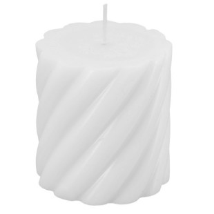 Bougie pilier cannelée blanc