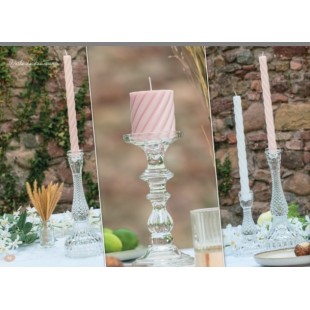 Bougie pilier torsade blanc 2