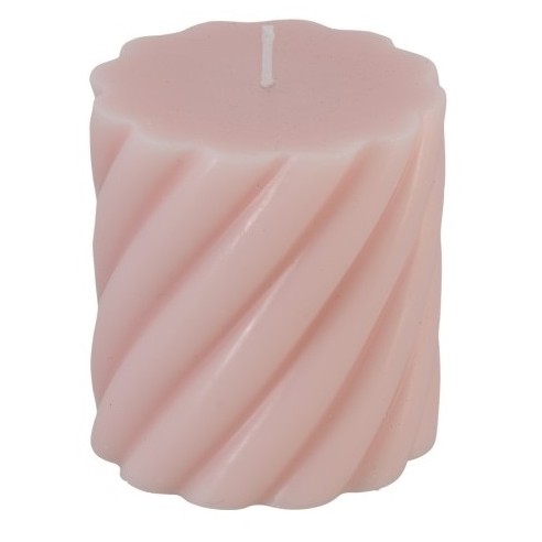 Bougie pilier torsade blanc