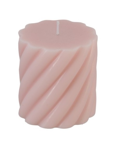 Bougie pilier torsade blanc