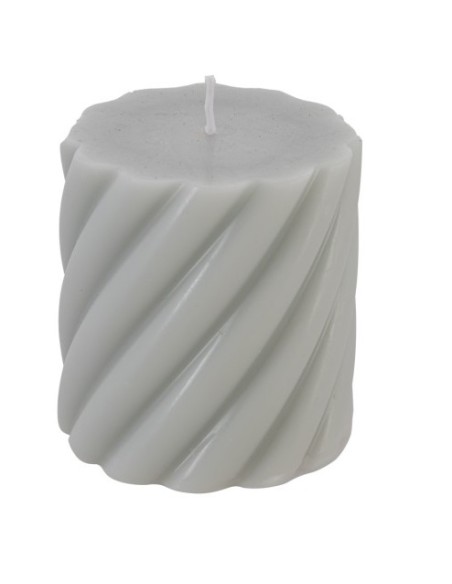 Bougie pilier torsade blanc