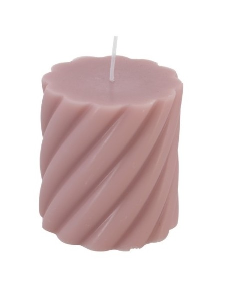 Bougie pilier torsade blanc