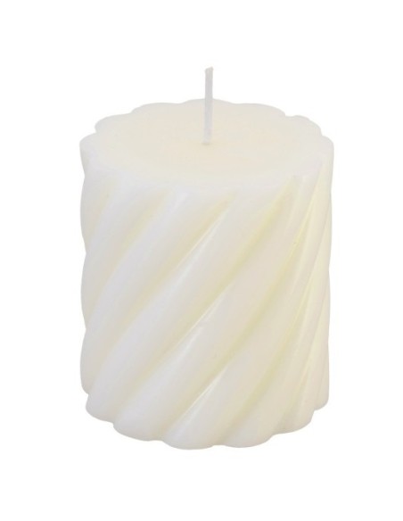 Bougie pilier torsade blanc