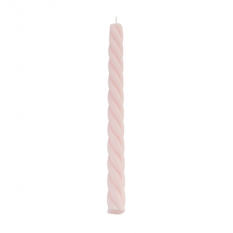 2 bougies flambeau torsade rose nude