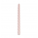 2 bougies flambeau torsade vieux rose
