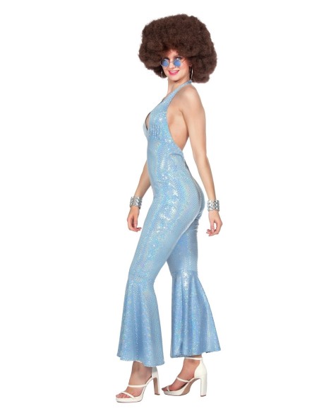 Location Combinaison disco paillettes bleues