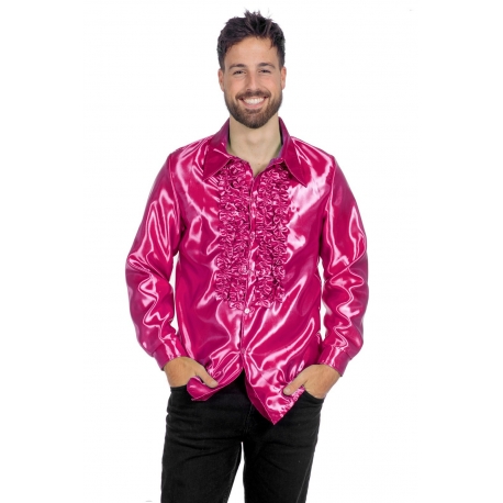 Location chemise disco fucshia