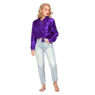 Location chemise disco violet 2