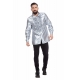 Location chemise disco argent