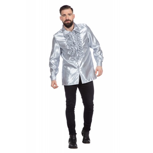 Location chemise disco argent
