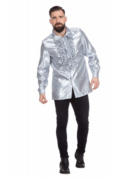 Location chemise disco argent
