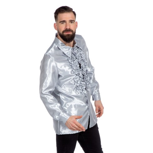 Location chemise disco argent