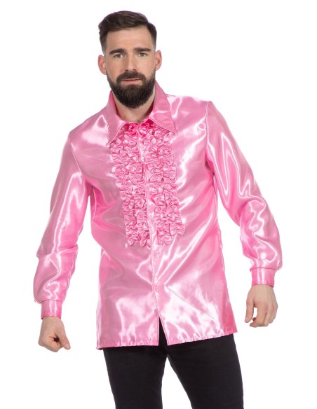 Location chemise disco rose