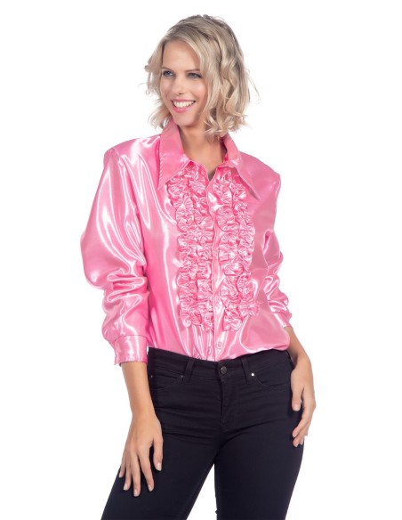 Location chemise disco rose
