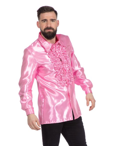 Location chemise disco rose