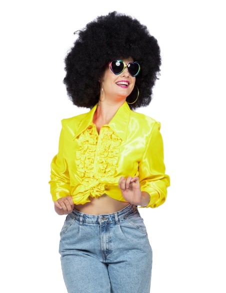 Location chemise disco jaune fluo