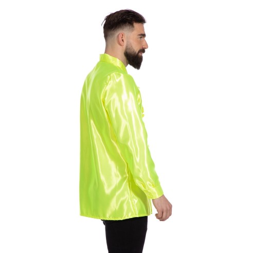 Location chemise disco jaune fluo