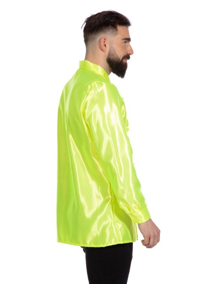 Location chemise disco jaune fluo