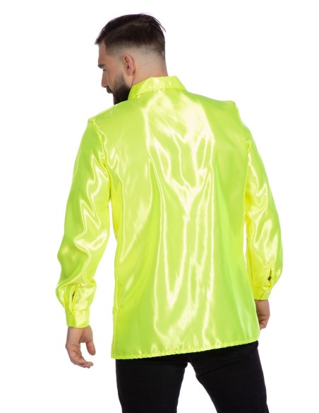 Location chemise disco jaune fluo