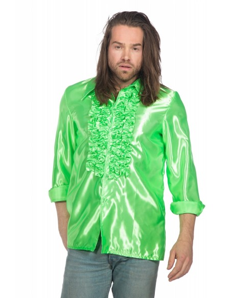 Location chemise disco vert fluo