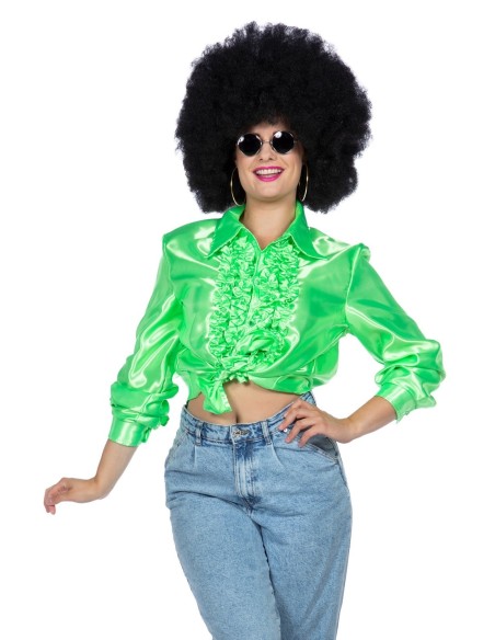 Location chemise disco vert fluo