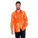 Location chemise disco orange fluo