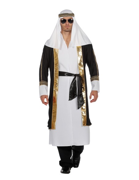 Location costume Cheik arabe blanc/noir