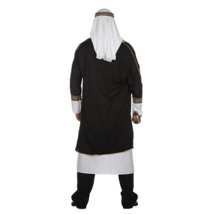 Location costume Cheik arabe blanc/noir 2
