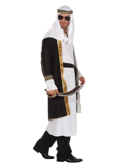 Location costume Cheik arabe blanc/noir