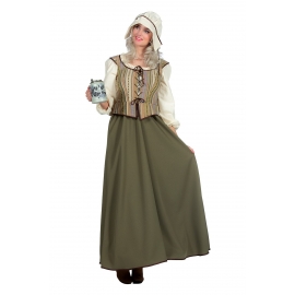 Location costume Femme moyen âge vert