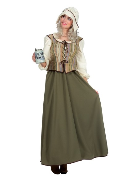 Location costume Femme moyen âge vert