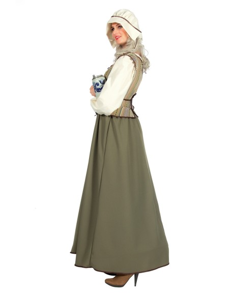 Location costume Femme moyen âge vert