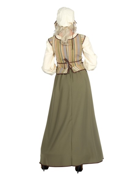 Location costume Femme moyen âge vert